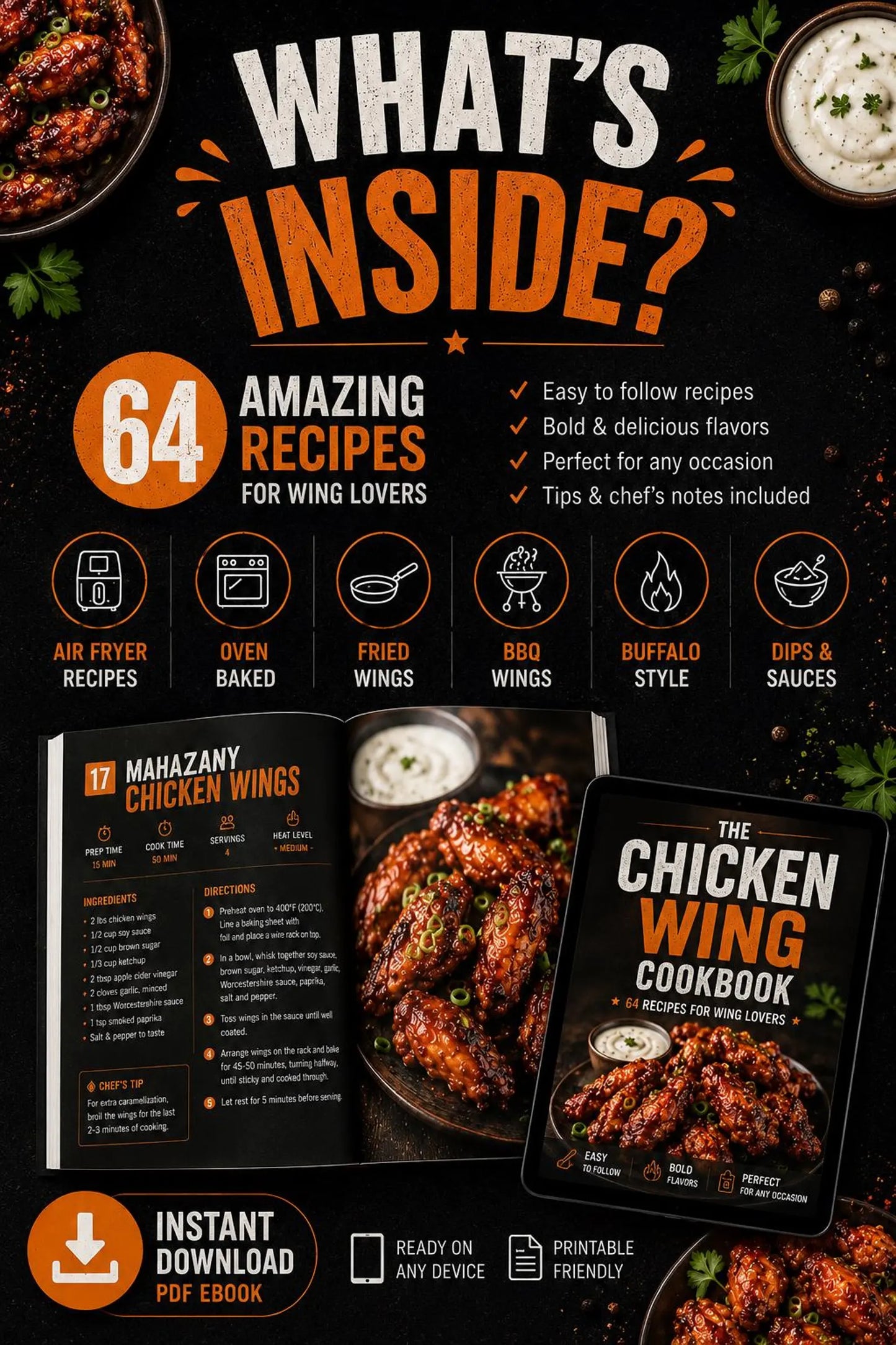Chicken Wing Cookbook | 64 Easy Wing Recipes